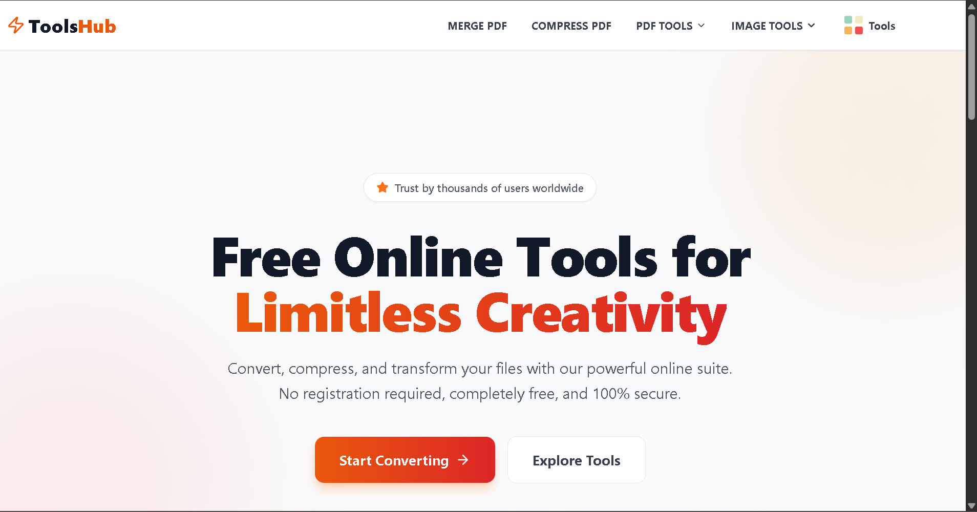 Screenshot of ToolsHub project